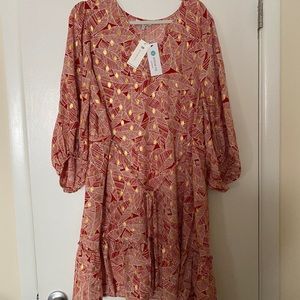 Ruffle Hem Shine Detail Dress